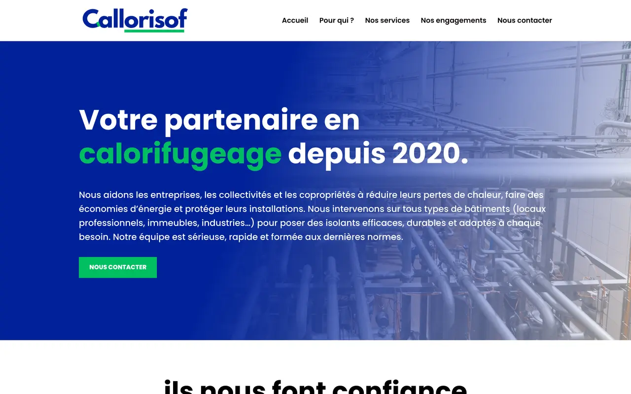 Le site de Callorisof, calorifugeage et isolation thermique, Le Blanc-Mesnil, réalisé par Odratta