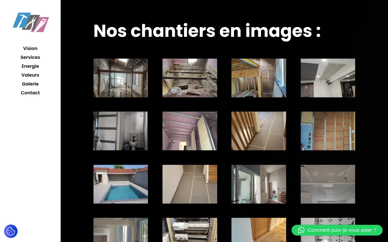 Section « Énergie » de l’accueil du site d’ADLR Rénovation, sur ordinateur.