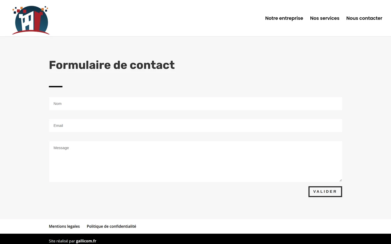 Page « Nous contacter » du site d’ETS Toiture Joseph, sur ordinateur.
