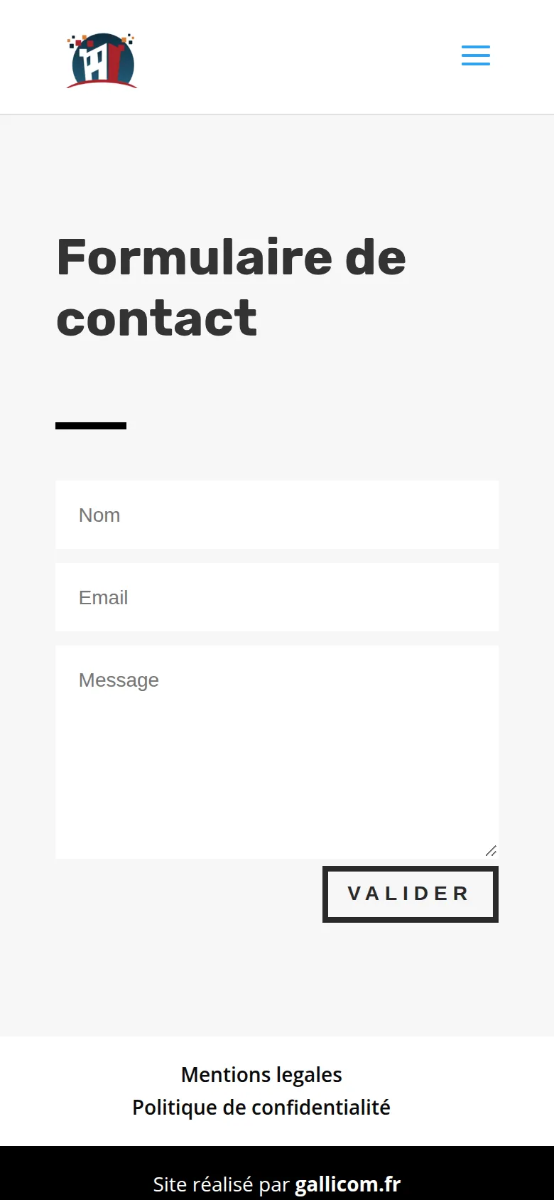 Page « Nous contacter » du site d’ETS Toiture Joseph, sur téléphone.