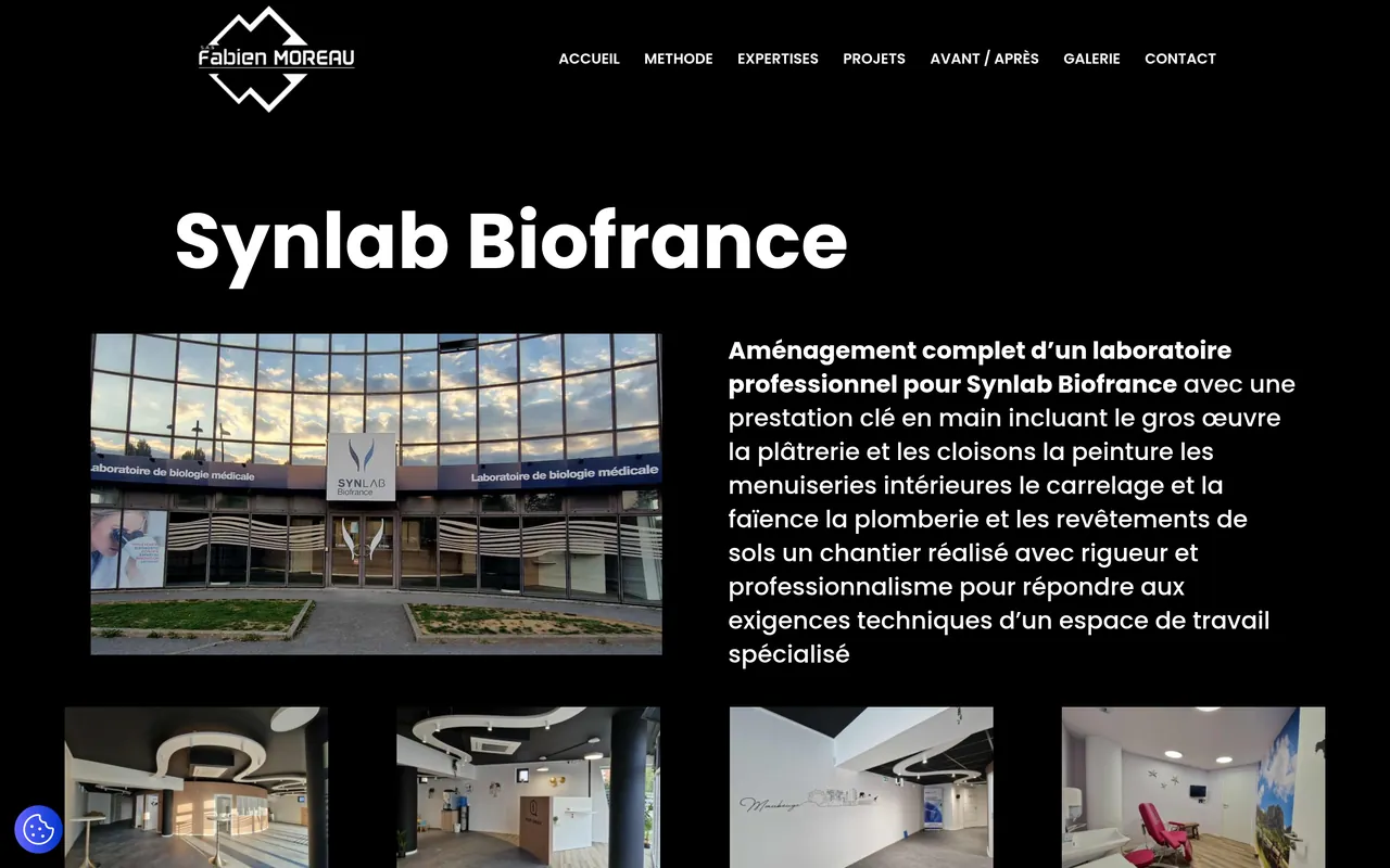 Page « Projets » du site de Fabien Moreau, sur ordinateur.