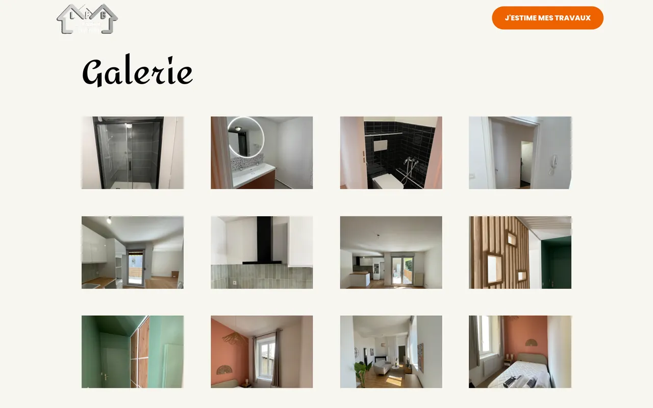 Section « Galerie » de l’accueil du site de La Finition du Bâtiment, sur ordinateur.