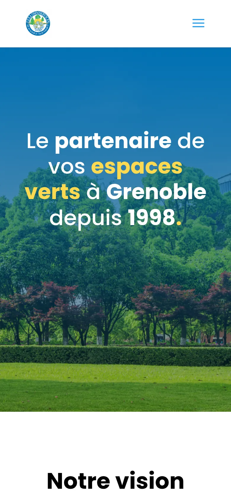 Page d’accueil du site de Lexa, sur téléphone.