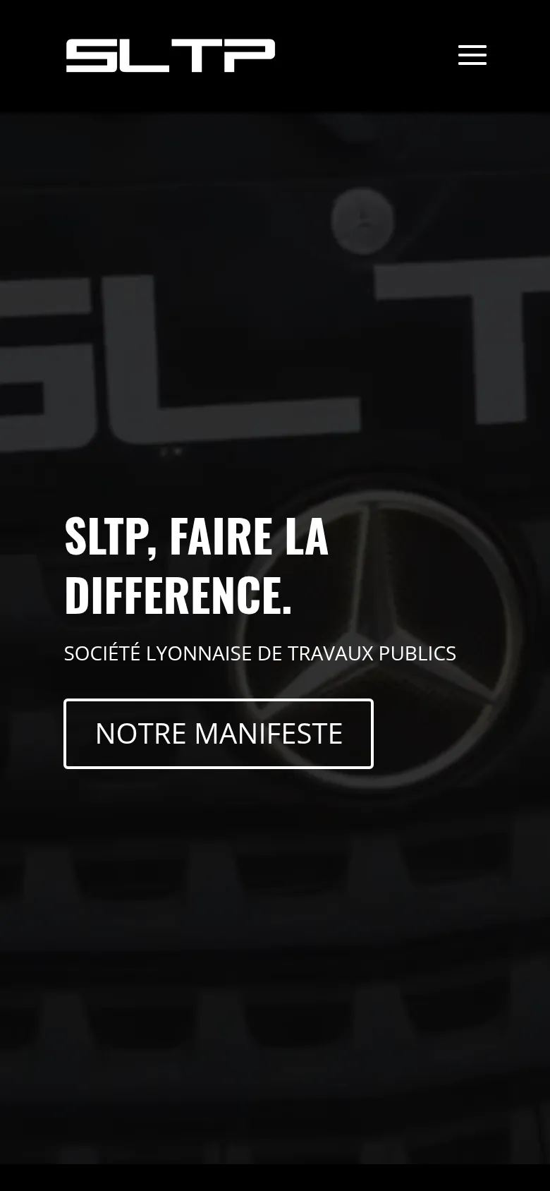 Page d’accueil du site de SLTP, sur téléphone.