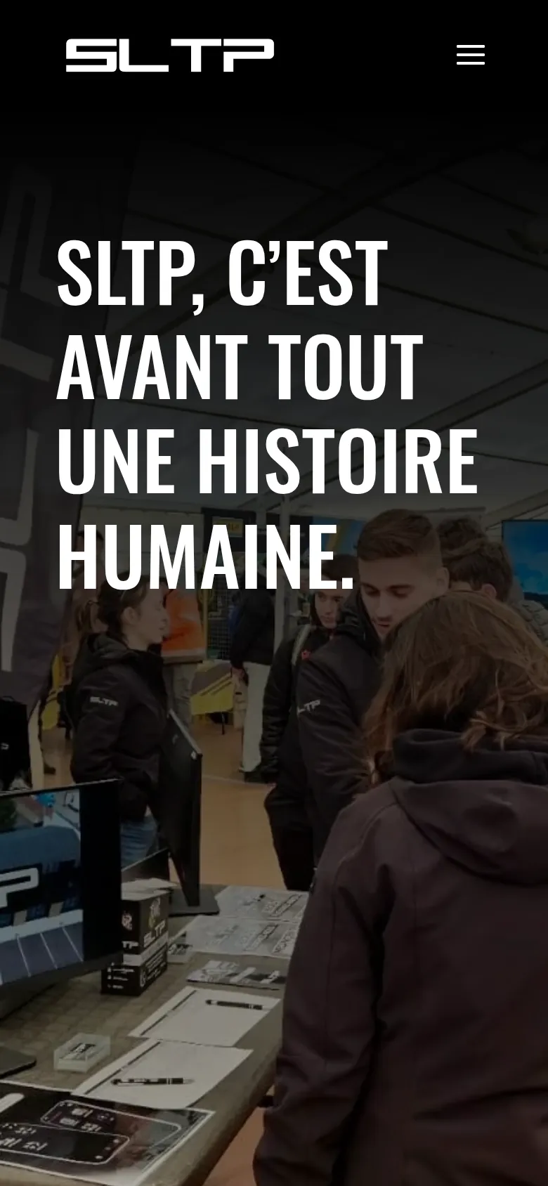 Page « Recrutement » du site de SLTP, sur téléphone.