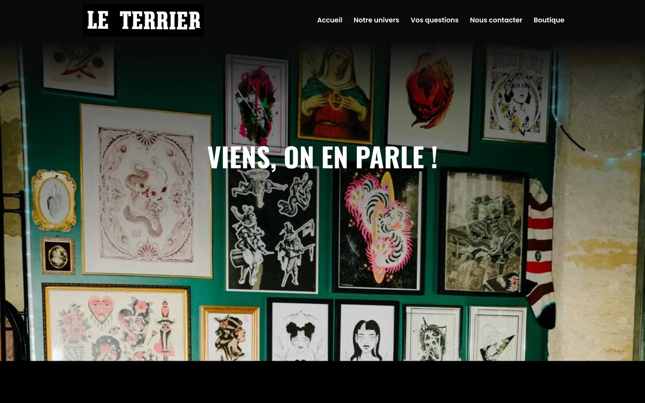 Section « Viens, on en parle ! » de l’accueil du site du Terrier, sur ordinateur.