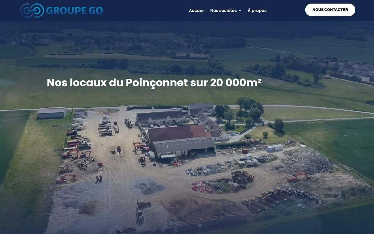 Section « Les locaux du Poinçonnet » de l’accueil du site de Groupe Go, sur ordinateur.