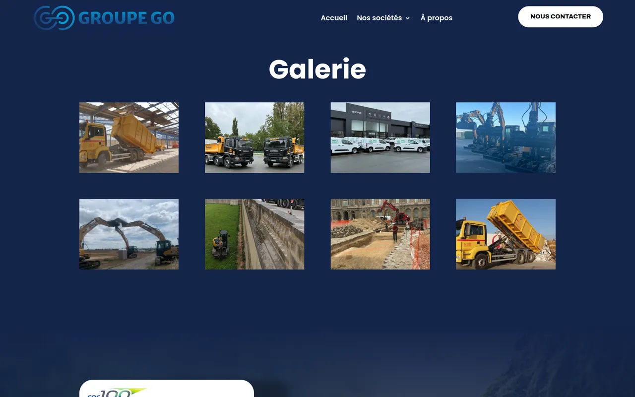 Section « Galerie » de l’accueil du site de Groupe Go, sur ordinateur.
